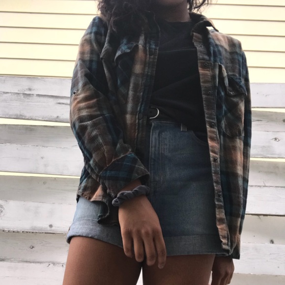 Sanctuary Tops - Multicolored Plaid Boyfriend Shirt